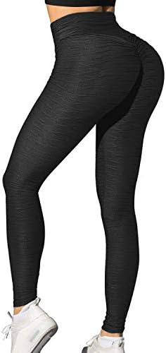 Memoryee Women's Anti-Cellulite Push Up Butt Lift Elastic High Waist Leggings Large Size Sports Yoga Pants