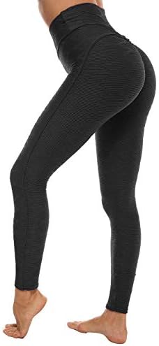 Memoryee Women's Anti-Cellulite Push Up Butt Lift Elastic High Waist Leggings Large Size Sports Yoga Pants