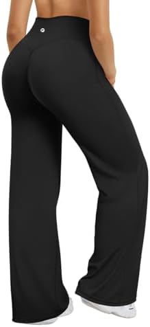 OQQ Women's Yoga Sport Stretch High Waist Casual Fitness Gym Straight Pants for Women