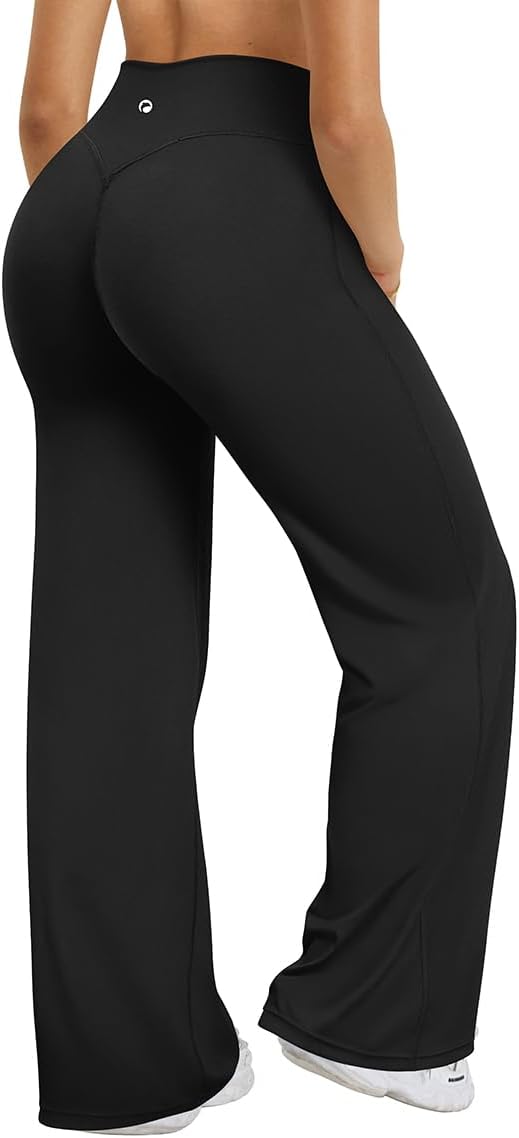 OQQ Women's Yoga Sport Stretch High Waist Casual Fitness Gym Straight Pants for Women
