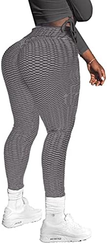 Memoryee Women's Anti-Cellulite Push Up Butt Lift Elastic High Waist Leggings Large Size Sports Yoga Pants